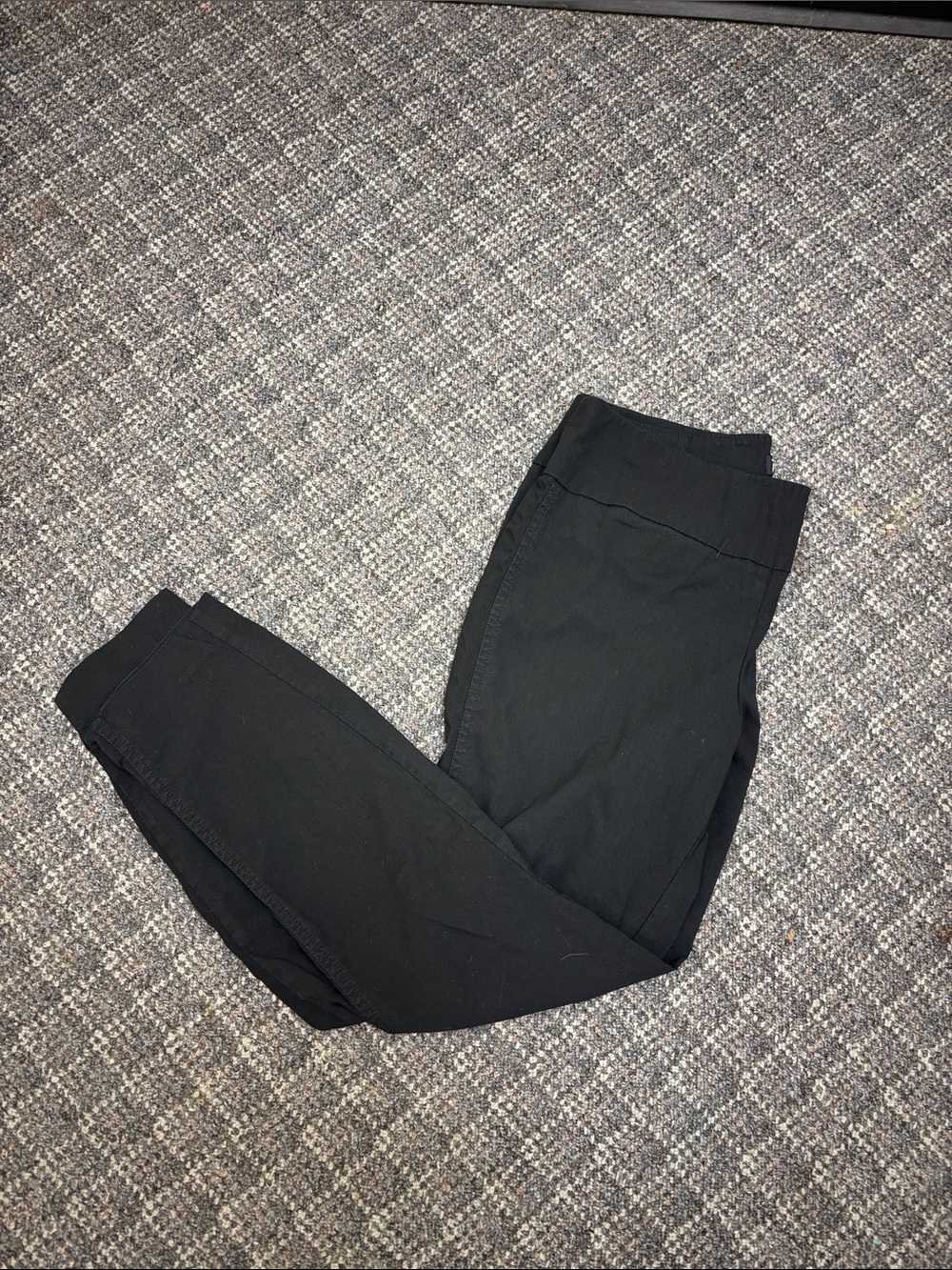 Black Knit Tapered Jogger Pants